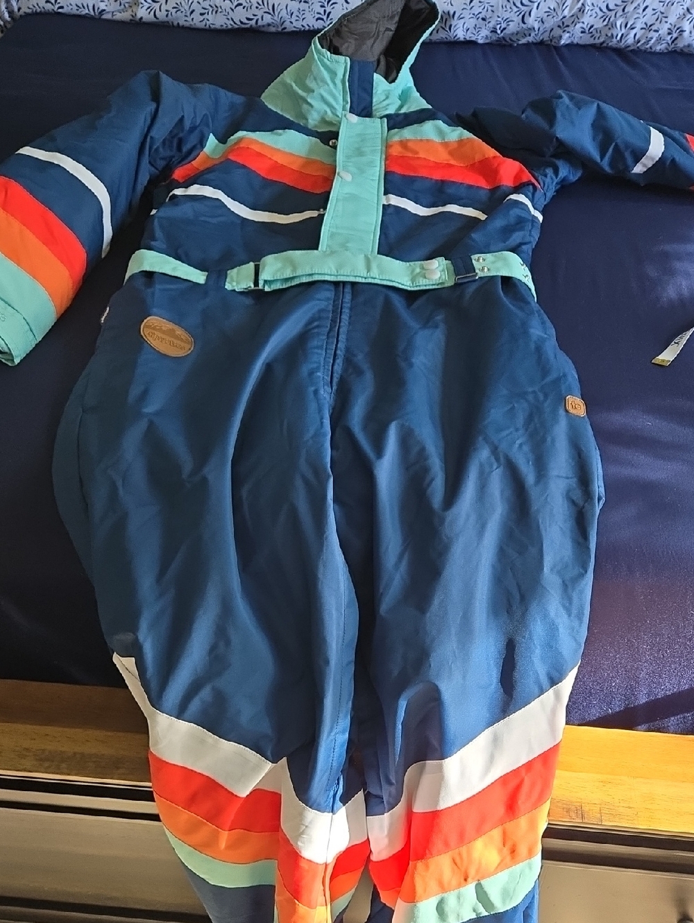 Womens Tipsy Elves Snow Suit Blue Hooded.
